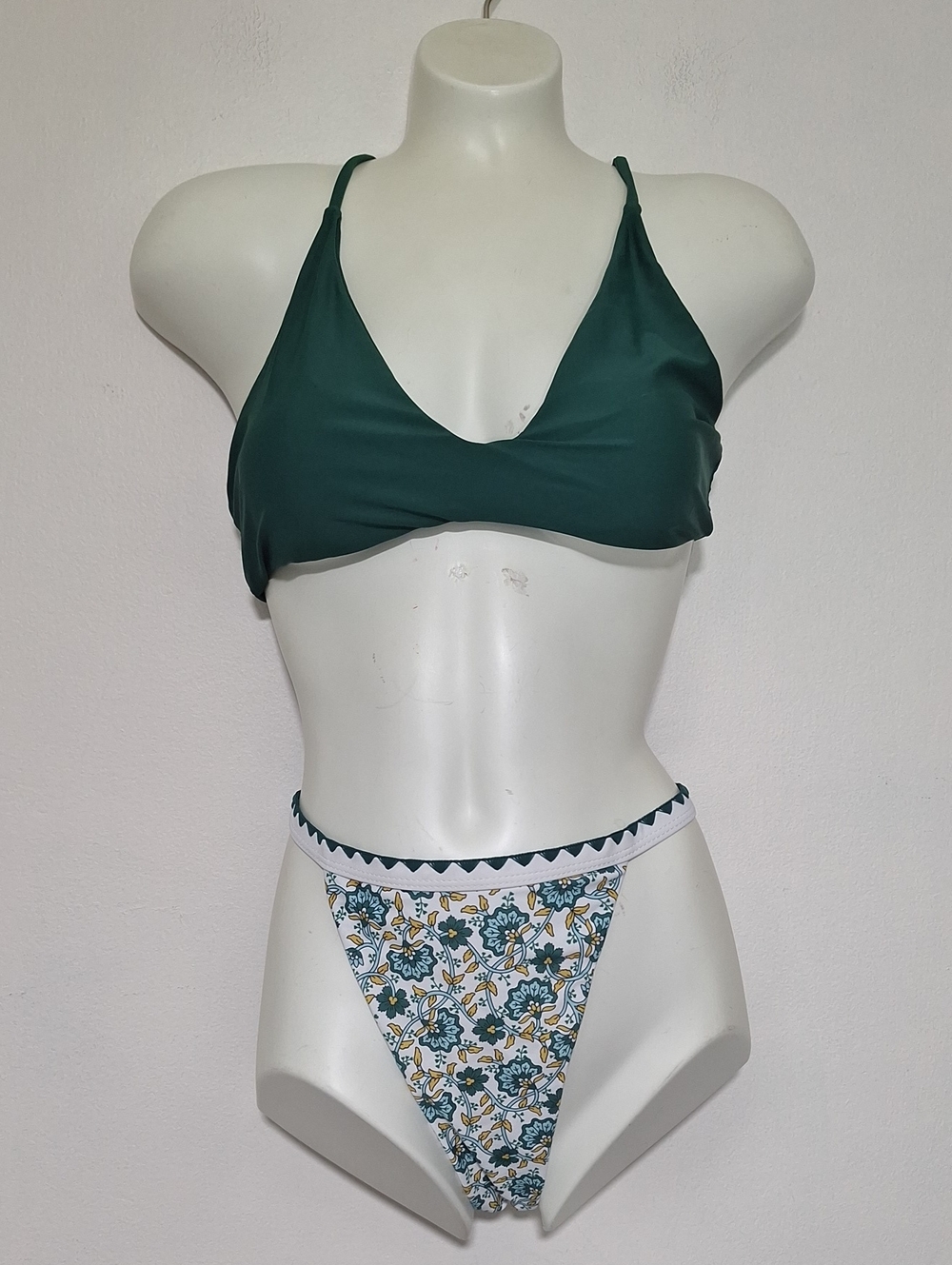 Zaful Green Floral Two-Piece Bikini